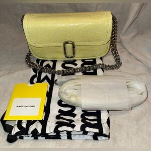 Marc Jacobs Yellow Croc-Embossed Mini Crossbody Bag